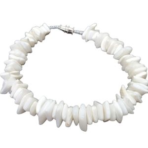 Tropical White Seashell 8" Bracelet Beach Cruise wear  *